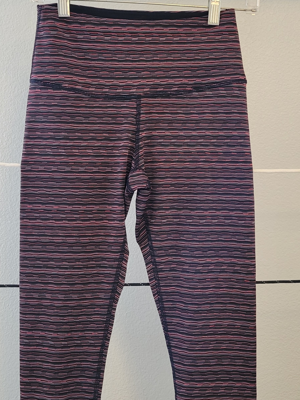 90 Degree By Reflex Purple & Pink Striped Girls' Active Leggings